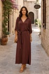Gömlek Yaka Yandan Yırtmaçlı Safari Kol Elbise