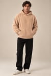 Havlu Dokulu Kapüşonlu Oversize Sweatshirt