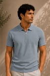 Kısa Kollu Fermuarlı Polo Yaka T-shirt
