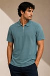 Kısa Kollu Fermuarlı Polo Yaka T-shirt