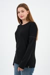 Kol Detaylı Bisiklet Yaka Basic Sweatshirt (WK25425) 