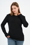 Kol Detaylı Bisiklet Yaka Basic Sweatshirt (WK25425) 