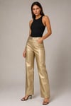 Metalik Görünümlü Wide Leg Pantolon