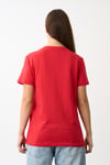 Oversize Geniş Kalıp Bisiklet Yaka Baskılı T-Shirt