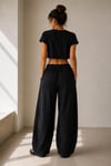 Pamuklu Dokulu Barrel Fit Pantolon
