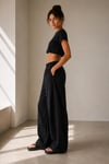 Pamuklu Dokulu Barrel Fit Pantolon