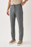 Regular Fit Beli Lastikli Keten Pantolon