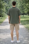Şerit Detaylı Kontrast Yaka Basic T-Shirt