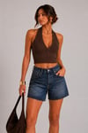 Sırtı Açık Fitilli Crop Top