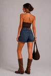 Sırtı Açık Fitilli Crop Top