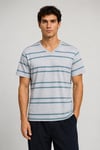 V Yaka Çizgili T-Shirt