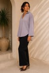 V Yaka Dökümlü Oversize Bluz