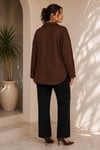 V Yaka Dökümlü Oversize Bluz