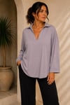 V Yaka Dökümlü Oversize Bluz