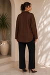 V Yaka Dökümlü Oversize Bluz