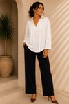 V Yaka Dökümlü Oversize Bluz