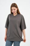 V Yaka Oversize T-shirt (E24-742A-WN)