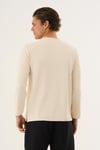 Waffle Kumaş Düğmeli Yaka Uzun Kollu Sweatshirt