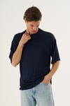 Yumuşak Dokulu Bisiklet Yaka Oversize T-shirt