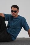 Yumuşak Dokulu Bisiklet Yaka Oversize T-shirt