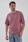 Yumuşak Dokulu Bisiklet Yaka Oversize T-shirt