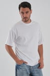 Yumuşak Dokulu Bisiklet Yaka Oversize T-shirt