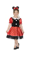Minnie Mouse Kız Çocuk Elbise ve Taç Kostüm seti MSL-71