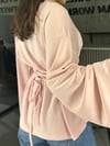  FC TOZ PEMBE BEL BAĞLAMALI İSPANYOL KOL BLUZ