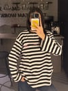  SİYAH LIGHT ÇİZGİLİ SWEATER