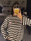  SİYAH LIGHT ÇİZGİLİ SWEATER