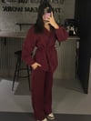 3 İPLİK BAĞLAMALI BORDO  TAKIM