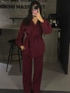 3 İPLİK BAĞLAMALI BORDO  TAKIM