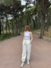 3 İPLİK BEYAZ PAMUKLU OVERSIZE EŞOFMAN 