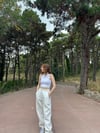 3 İPLİK BEYAZ PAMUKLU OVERSIZE EŞOFMAN 