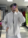 3 İPLİK GRİ  DİK YAKA FERMUARLI SWEATSHIRT