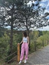 3 İPLİK PEMBE  PAMUKLU OVERSIZE EŞOFMAN 