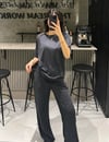 ANTRASİT TAŞLI KISA KOL TAKIM