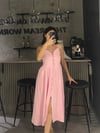 ASKILI ASTARLI PEMBE ELBİSE