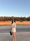 ASTARLI KREM DESENLİ  ELBİSE