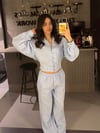 BEBE MAVİSİ MÜSLİN KUMAŞ TAKIM