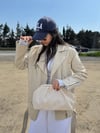 BEJ ÖRGÜ DOKULU CLUTCH ÇANTASI