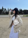 BEJ ÖRGÜ DOKULU CLUTCH ÇANTASI