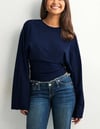 BEL KORSELİ LACİVERT İSPANYOL KOL BODY