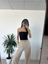 BERSHKA SİYAH BASİC STRAPLEZ CROP