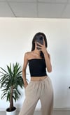 BERSHKA SİYAH BASİC STRAPLEZ CROP