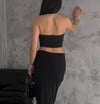 BERSHKA SİYAH KURDELE CROP