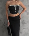 BERSHKA SİYAH KURDELE CROP