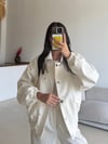 BEYAZ ÇITÇITLI GABARDİN CEKET