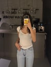 BEYAZ KISA KOL ÖN BÜZGÜLÜ BODY