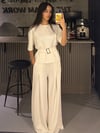 BEYAZ MODAL KUMAŞ KEMERLİ TAKIM